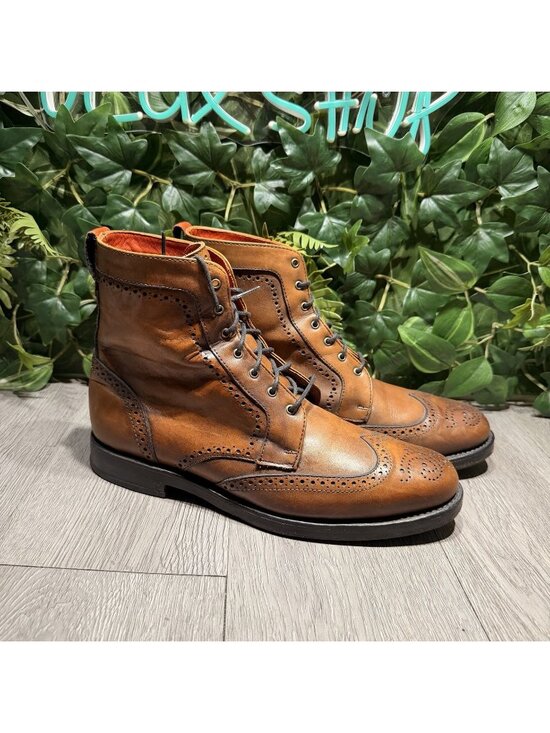 Allen Edmonds Dalton Wingtip Brogue Dress Boots Walnut Brown Leather 9.5 D main image 8